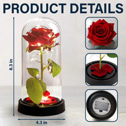 Gift For Couples,Gift For Husband,Gift For Wife,Gift For Boyfriend,Gift For Girlfriend,LGBT,Love - Forever Yours 3D Effect Flannel Couple - Personalized Everlasting Rose Dome Lamp
