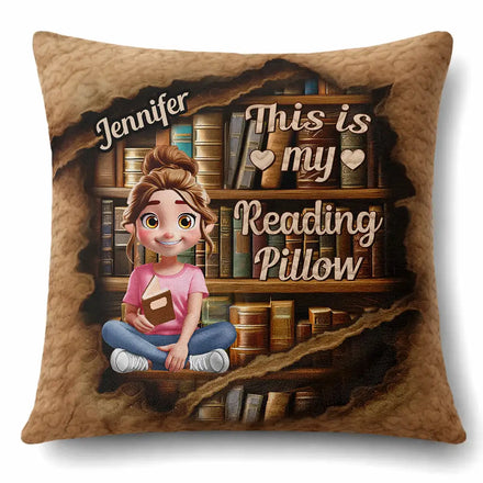 Reading Ripping Effect Girl This Is My Reading Pillow - Personalized Pillow