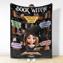 Halloween, Reading, Gift For Yourself, Gift For Women, Happy - Reading Book Witch Blanket - Personalized Fleece Blanket, Sherpa Blanket