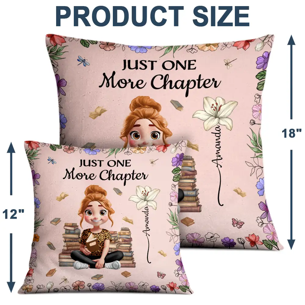 Reading,Gift For Yourself,Gift For Women,Happy - Reading Girl With Birth Month Flower - Personalized Pillow