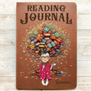 Gift For Yourself,Reading,Happy,Gift For Women,Gift For Men - Reading Journal Book Tree - Personalized Leather Journal
