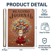 Gift For Yourself,Reading,Happy,Gift For Women,Gift For Men - Reading Journal Book Tree - Personalized Leather Journal
