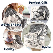 Reading,Gift For Yourself,Gift For Women,Happy - Reading Once Upon A Time There Was A Girl - Personalized Fleece Blanket, Sherpa Blanket