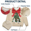 Pet Lovers,Pet Mom,Dog Lovers,Dog Mom,Cat Lovers,Cat Mom,Christmas,Love,Gift For Women - Red Bow Christmas Tree For Dog Cat Lovers - Personalized Unisex Ugly Sweater