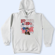 Funny, Cat Lovers, Pet Lovers, Independence Day - Red White Meow - Personalized T Shirt