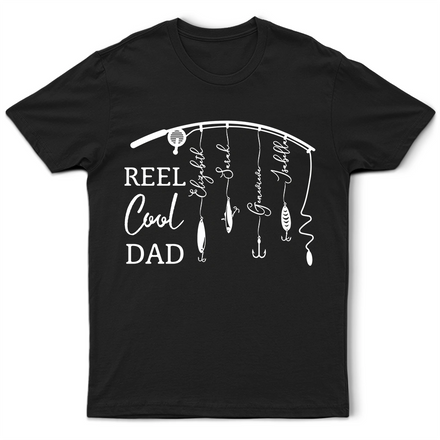 Reel Cool Dad Grandpa - Personalized T Shirt