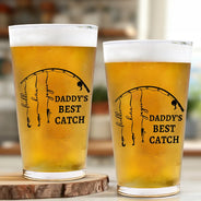 Gift For Father,Gift For Grandpa,Fishing,Non-Eng,Icon,Proud - Reel Cool Dad Grandpa - Personalized Beer Glass