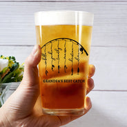 Gift For Father,Gift For Grandpa,Fishing,Non-Eng,Icon,Proud - Reel Cool Dad Grandpa - Personalized Beer Glass