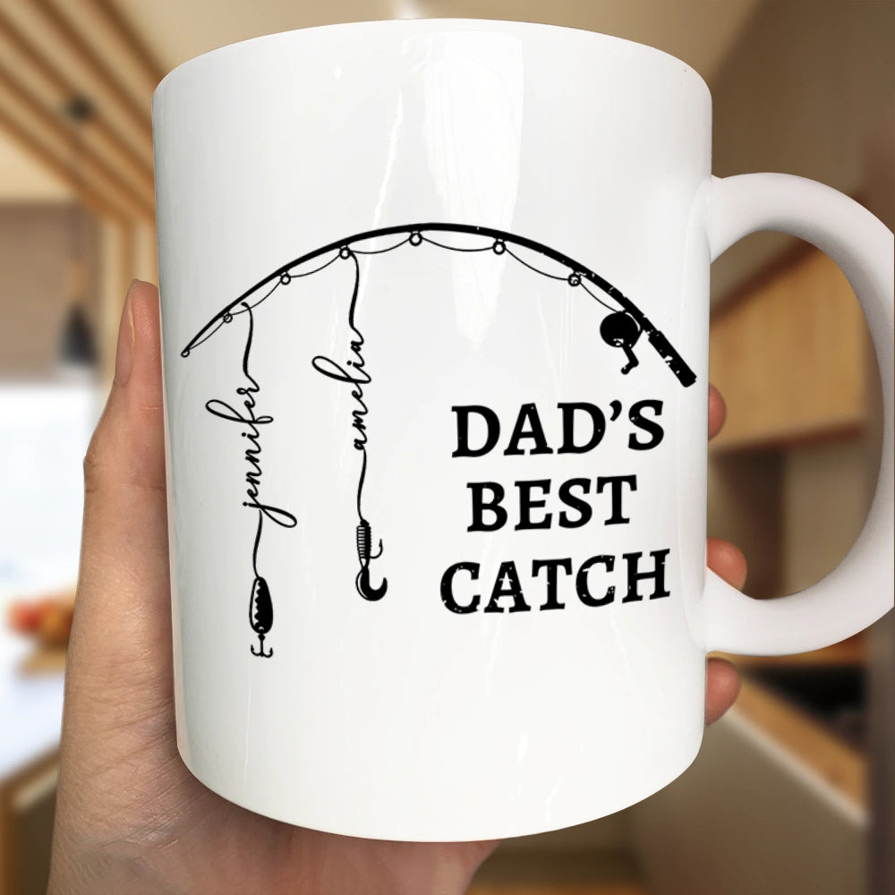 Gift For Father,Gift For Grandpa,Fishing,Non-Eng,Icon,Proud - Reel Cool Dad Grandpa - Personalized Mug