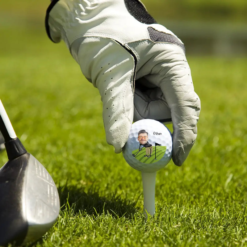 Retirement, Gift For Grandpa, Gift For Father, Golf, Happy - Retirement Is In Full Swing - Personalized Golf Ball