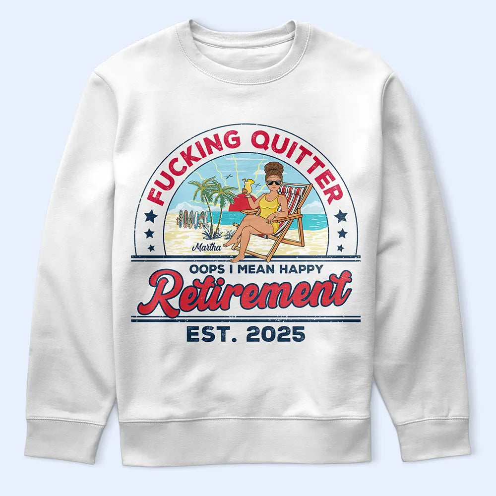 Gift For Yourself,Gift For Women,Gift For Men,Retirement,Beach - Retro Beach The Legend Has Retired - Personalized T Shirt
