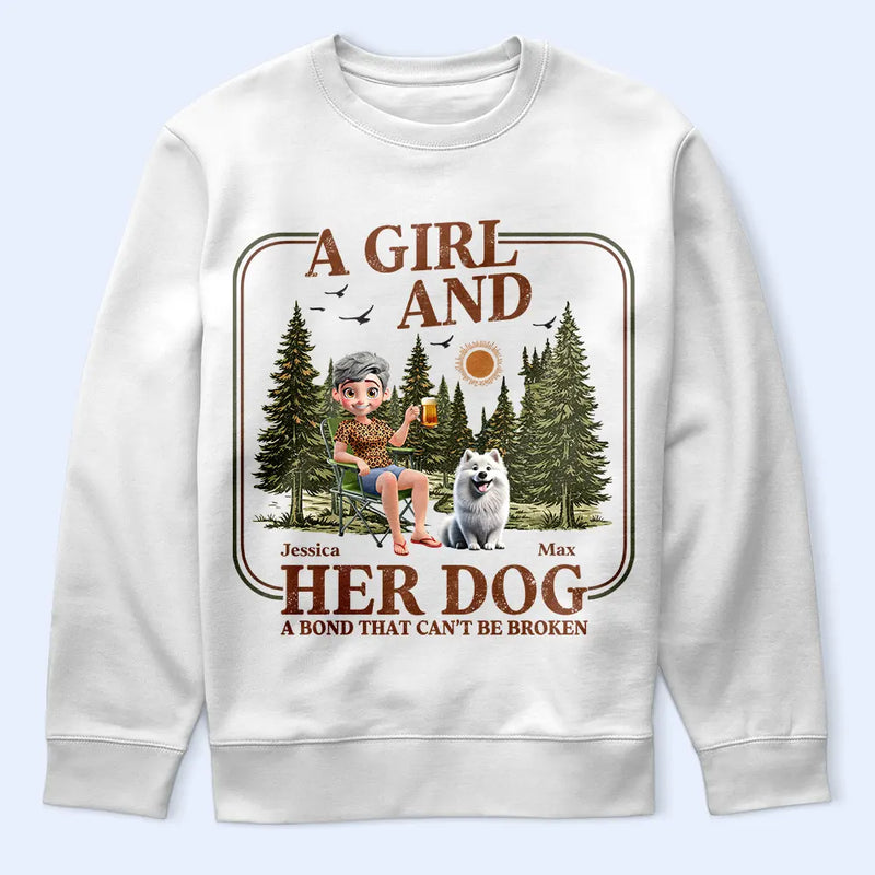 Dog Lovers, Dog Mom, Dog Dad, Camping, Happy - Retro Camping A Bond That Can't Be Broken - Personalized T Shirt