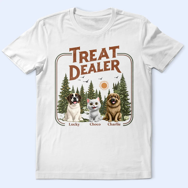 Pet Lovers,Pet Mom,Pet Dad,Happy - Retro Camping Treat Dealer - Personalized T Shirt