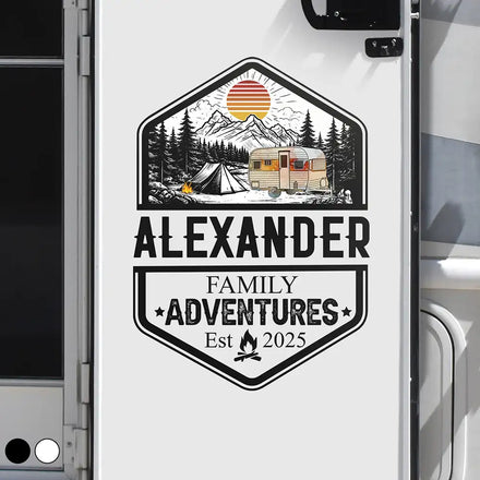 Retro Family Adventure - Personalized Decor Decal