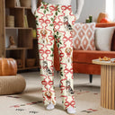Dog Lovers,Dog Mom,Christmas,Happy - Retro Holy Berries And Decorative Bow - Personalized Pajama Pants