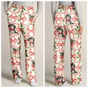 Dog Lovers,Dog Mom,Christmas,Happy - Retro Holy Berries And Decorative Bow - Personalized Pajama Pants