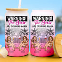 Top Market,Gift For Bestie,Humorous,Beach,Summer,Vector - Retro Style Besties Warning The Girls Are Drinking Again - Personalized Ombre Frosted Glass Can