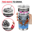 Gift For Bestie,Humorous,Beach,Summer,Vector - Retro Style Besties Warning The Girls Are Drinking Again - Personalized Tumbler