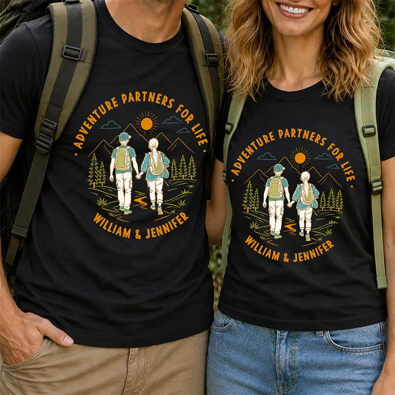 Retro Adventure Partners For Life - Personalized T Shirt