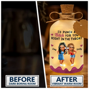 Gift For Bestie,Gifts For Colleagues,Gift For Sisters,Funny,Gift For Sibling - Right In The Throat 3D Bestie - Personalized Short Bottle Light