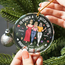 Christmas,Gift For Bestie,Funny,Top Market - Right In The Throat Bestie Backside - Personalized Circle Glass Ornament