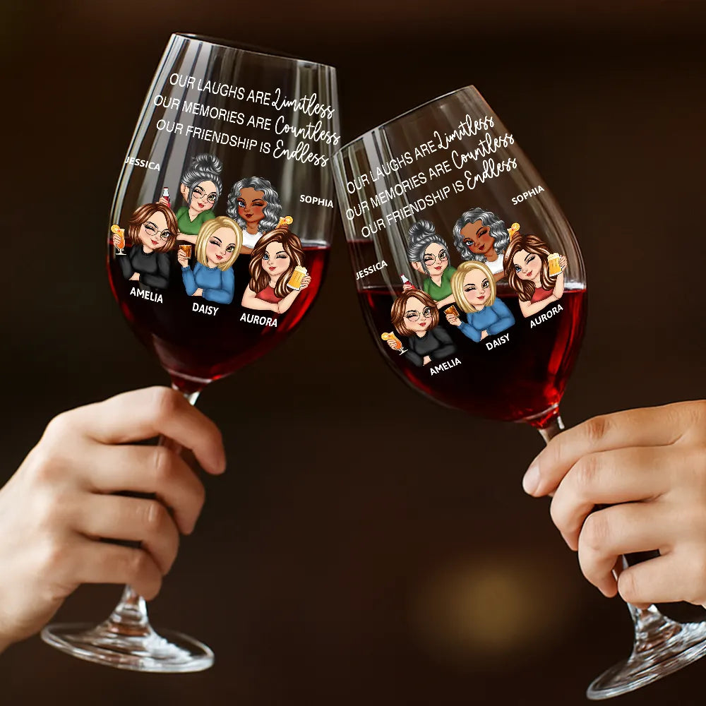Gift For Bestie,Gift For Sisters,Gift For Women,Gifts For Colleagues,Funny - Right In The Throat Besties Sisters - Personalized Wine Glass