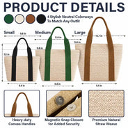 Gift For Yourself, Gift For Women, Summer, Adorable, Custom Text - Colorful Name In Style - Personalized Straw Beach Bag