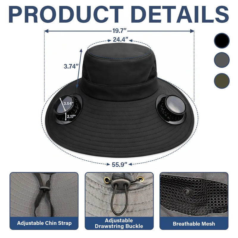 Gift For Grandpa,Gift For Father,Gardening,Happy - My Favorite People Call Me Papa - Personalized Solar Fan Hat