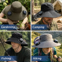 Gift For Grandpa,Gift For Father,Gardening,Happy - My Favorite People Call Me Papa - Personalized Solar Fan Hat