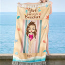 Gift For Yourself, Gift For Women, Summer, Travel, Happy - Salty Lil Beach Summer Vacation - Personalized Turkish Beach Towel