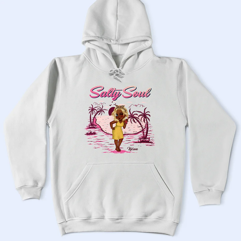 Gift For Women, Gift For Yourself, Summer, Beach, Happy - Salty Soul Summer Girl - Personalized T Shirt