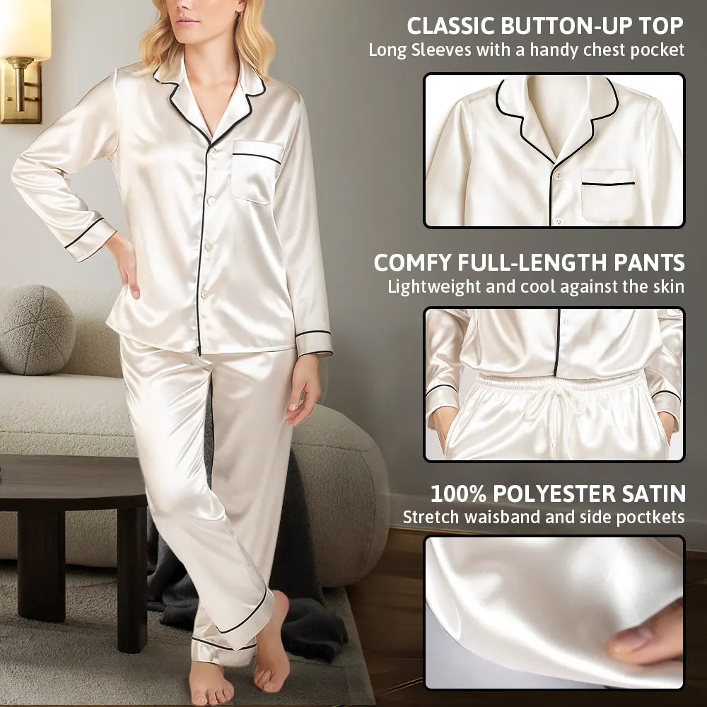 Gift For Couples,Gift For Wife,Gift For Girlfriend,Gift For Women,Funny,Old Couples - Custom Photo Funny I Love My Wife Husband - Personalized Satin Pajama Set