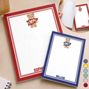 Back To School,Proud,Gift For Yourself,Warp Text - School Abbreviation Bear Pennant - Personalized Notepad