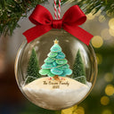 Family,Pet Lovers,Pet Mom,Pet Dad,Pet Couple,Dog Lovers,Dog Couple,Dog Mom,Dog Dad,Cat Lovers,Cat Mom,Cat Dad,Cat Couple,Happy,Single Mom,Single Dad,Gift For Grandpa,Gift For Grandma,Gift For Grandkids,Christmas - Sea Glass Family Christmas Tree - Personalized 3D Acrylic Ball Ornament