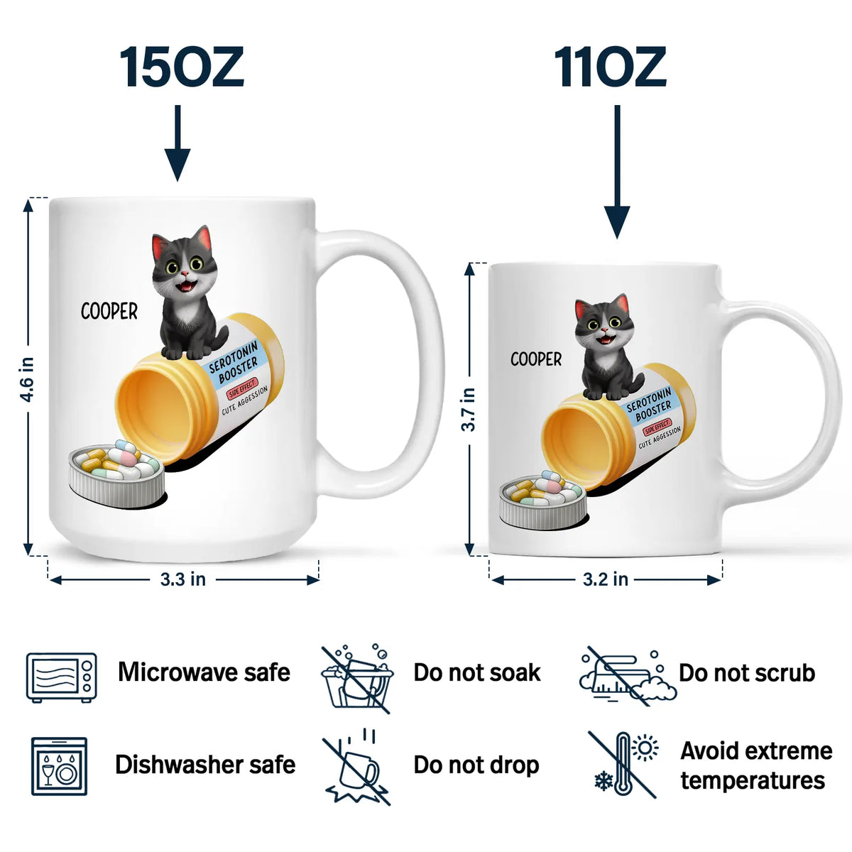 Funny, Cat Lovers - Serotonin Booster Cat Lovers - Personalized Mug