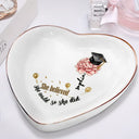 Graduation,Gift For Yourself,Gift For Women - She Believed She Could - Personalized Heart Ring Dish