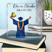 Graduation, Gift For Yourself, Happy - She Believed She Could - Personalized Square Shaped Acrylic Plaque