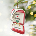 Wedding Anniversary, Wedding, Engaged, Gift For Couples, Love, Christmas - She Said Yes Engaged Married Ceramic Effect Ring Box - Personalized Custom Shaped Acrylic Ornament
