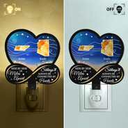 Family,Gift For Sisters,Gift For Sibling,Gift For Bestie,Love,Long Distance - Side By Side Or Miles Apart - Personalized Plug-in Night Light