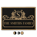 Family,Happy - Simple Monogram Family Name - Personalized Doormat