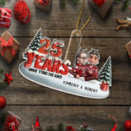 Gift For Couples,Gift For Husband,Gift For Wife,Christmas,Wedding,Love - Since Tying The Knot - Personalized Custom Shaped Acrylic Ornament