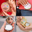 Gift For Sisters, Gift For Bestie, Gift For Sibling, Gift For Women, Happy - Sisters Are Like Butterflies Crystal Effect - Personalized Compact Mirror