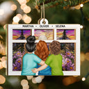 Gift For Yourself,Gift For Women,Gift For Sisters,Gift For Bestie,Christmas,Love - Sisters Besties By The Window - Personalized Suncatcher Ornament