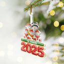 Christmas,Family,Happy - Snowman Family Ceramic Effect 2025 - Personalized Custom Shaped Acrylic Ornament