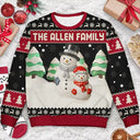Gift For Grandparents,Happy,Christmas - Snowman Grandparents Ceramic Effect - Personalized Unisex Ugly Sweater