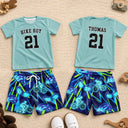 Gift For Kids, Summer, Football (Soccer), Confident, Summer Soccer Games, Custom Text - Soccer Football Baseball Basketball Son Daughter, Sport Lovers - Personalized Kids Clothing Set