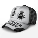 Gift For Father,Gift For Grandpa,Football (Soccer),Non-Eng,Icon,Confident - Soccer Football Dad Papa Kids Backside Line Art - Personalized Classic Cap