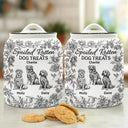 Dog Lovers,Pet Lovers - Spoiled Rotten Dog Treats Chinoiserie Toile Dog - Personalized Cookie Jar