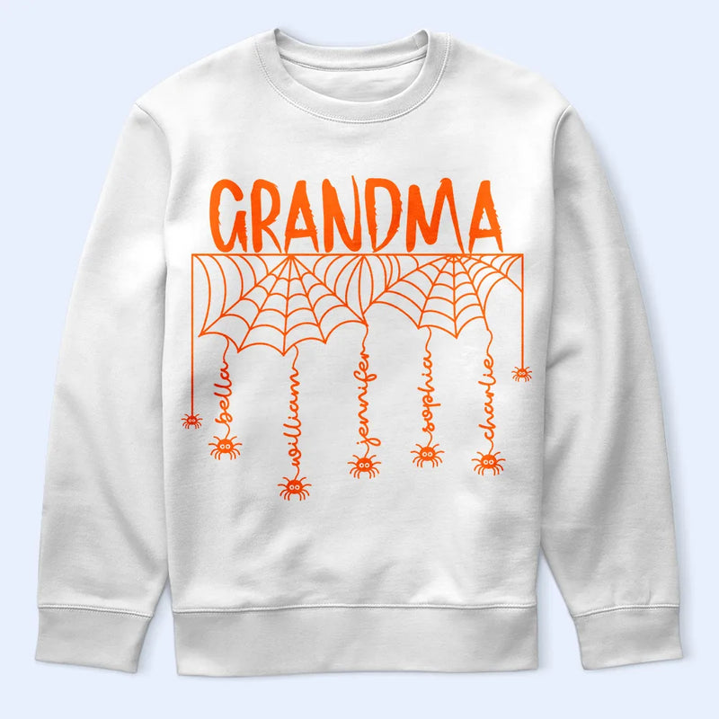 Adorable,Gift For Grandma,Halloween,Custom Text - Spooky Grandma Grandkids' Names - Personalized T Shirt