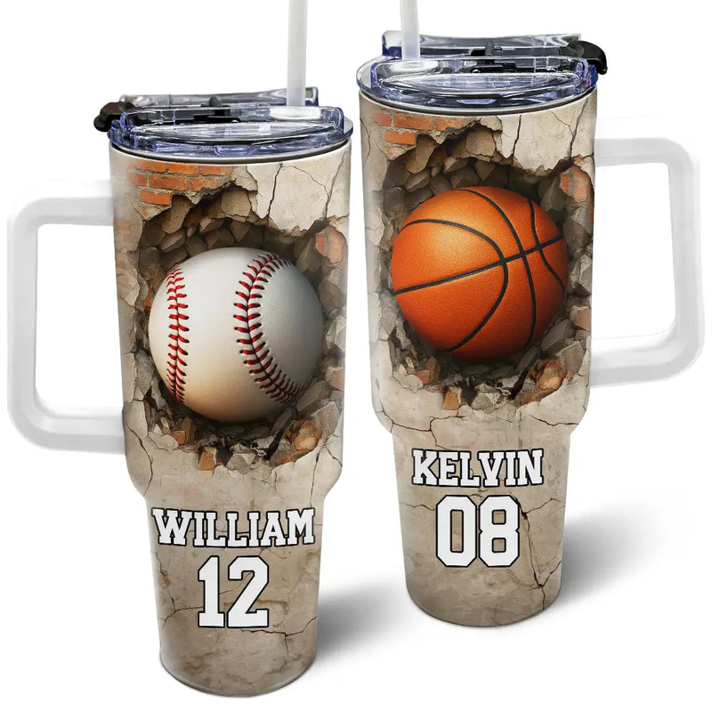 Gift For Yourself, Baseball, Happy, Gift For Kids - Sport Gifts - Personalized 40oz Tumbler With Straw
